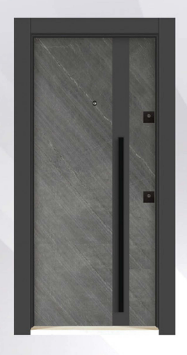 DecoDoor Doğal Taş Kompakt Seri 7001 Çelik Kapı Antrasit