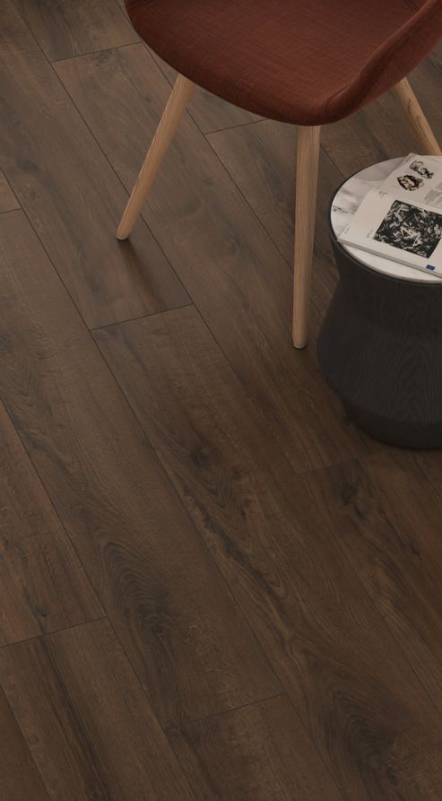 DesignFloor Derzli Laminant Parke 12mm SU GEÇİRMEZ Chocolate 447 Vogue Matt